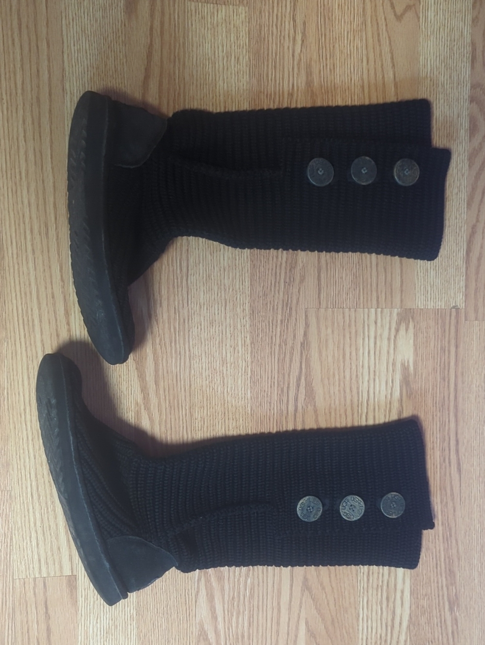 Uggs Black Knit Button Boot